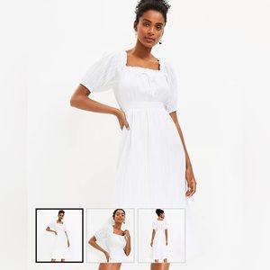 Loft white dress, medium